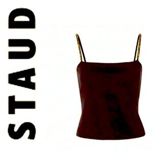 STAUD tank top with rhinestone straps- size S